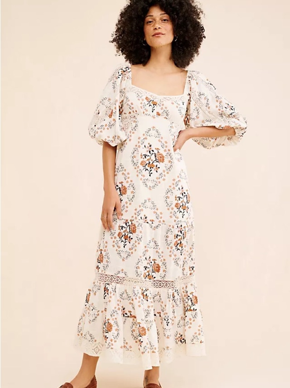 Free People All the Attitude Maxi Dress Large Cottagecore